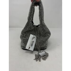 Nina Women's All Over Crystal Clear Handbag in Black